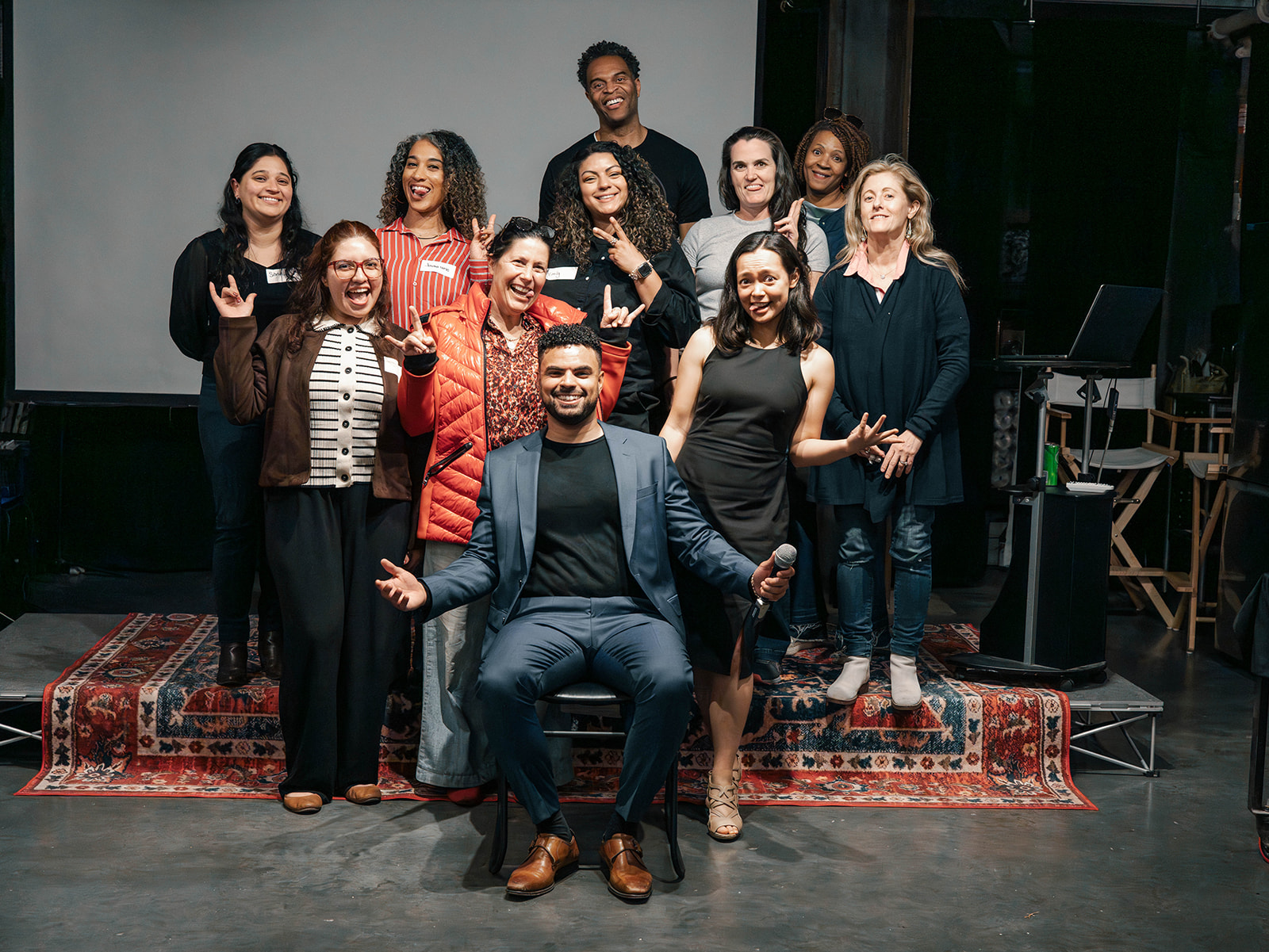 Kenton with a group of workshop participants after a session